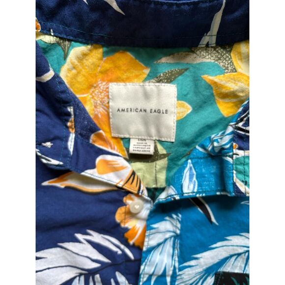 American Eagle Men's Shirt Tropical Floral Button Down Short Sleeve Size LG - Picture 8 of 8